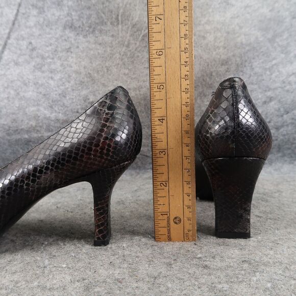 Rangoni Shoes Womens 7.5 Pumps Heels Fashion Snake Chic Classic Slip On Snip Toe - Picture 7 of 16